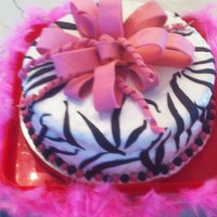 Zebra Pattern And Bow It didn't turn out as well as I was hoping but my 8 years old daughter and her friends loved it