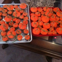 Pumpkin Patch Those are cupcakes of different sizes that I made for my daughter's halloween party at school. Was a big hit.