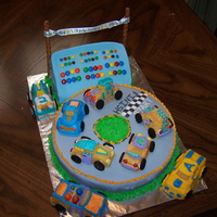 Nephew's 2Nd Birthday Cake Race track & stadium
