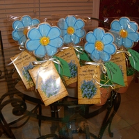 Teacher's Appreciation Cookie Bouquet Got the idea from paulkjan and made individual bouquets for my son's teachers. Sugar cookies with royal icing.