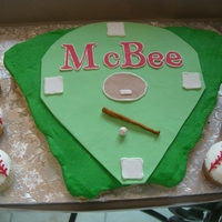 Baseball Cupcake Cake Made a pull apart cake from cuppies for my son's end of season baseball party. Buttercream with fondant decorations. First time using...