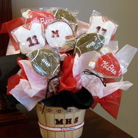 Football Cookie Bouquet Sugar Cookies with royal icing
