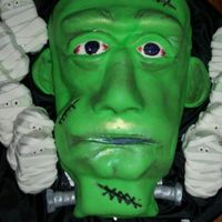 Frankenstein I made this cake using Brownen Weber's directions for my Halloween party
