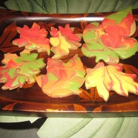Fall Leaves Maple flavored sugar cookies with Toba's Glace.