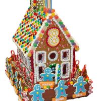 Gingerbread House Cake For a little boy who just doesn't really like cake....a gingerbread house set on top of cake (and his dad put his present inside the...