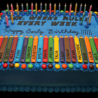 Teacher Appreciation / Birthday Cake The pencils are made with color flow
