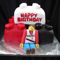 Trial Blazers Lego Cake A birthday boy requested for his favorite basketball team, Portland Trial Blazers and Lego cake for his 8th birthday. It was a chocolate...