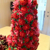 Poinsettias Cupcakes And Brownies Poinsettias pina colada cupcakesand brownies...try to make it look like a christmas tree with jelly roll candy topper
