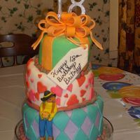 My Littel Cow Girl 18th birthday, My first try with fandent & a tillted cake.