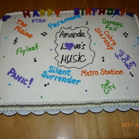 Music Themed Cake For my daughter's 14th birthday, she LOVES music and follows a lot of bands...