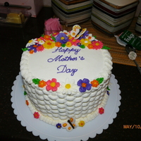 Basket With Flowers And Butterflies BC with RI flowers and butterflies