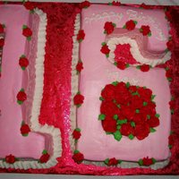 Sweet 16 I used the number pan. all butter cream. I forgot to leave the whole in the 6 filled so I had to put a little dish in the center to hold...