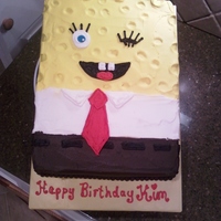 Spongebob Confetti cake iced in buttercream