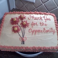 Thank You French vanilla cake w/ btrcrm icing. Made for a lady who was finishing her clinicals in a Surgicenter, and wanted to leave them something...