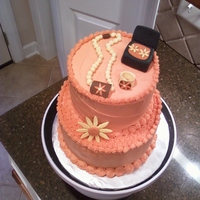 Jewelry Cake Buttercream Icing and jewelry made of fondant. This was my first try at this. Not so bad, I didn't think.