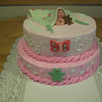 Baby In A Blanket This is a raspberry filled chocolate cake, all buttercream icing! Accent pieces are fondant. I like the way fondant makes a cake look...