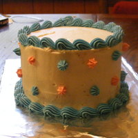 First Birthday Made this smash cake for my son's first birthday. Yellow cake with buttercream icing. The main cake is half chocolate half yellow with...