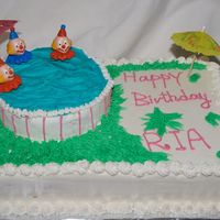 Pool Party Cake Decorating this cake was a lot of fun for my daughter's third birthday party