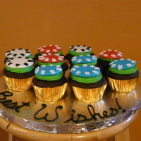 Poker Chip Cupcakes Poker chips made out of fondant with buttercream piping. Cupcakes are the cupcake doctor recipe.