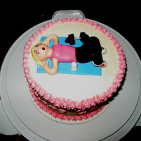 Workout Girl Made for my workout buddy's birthday. The side of the cake had the message, "Zero Calorie Cake". Chocolate cake with...