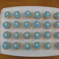 Blue Flowers Mini vanilla cupcakes.