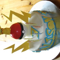 Pikachu Pokemon Thanks for the inspiration here for this cake. I didn't even know who Pikachu was before my daughter asked me for this cake for her...