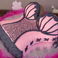 Corset Cake For Hen Party Chocolate fudge cake for a burlesque-themed hen party