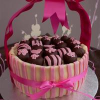 Cake Ball Basket Cake balls are mint & dark chocolate flavour, the actualy cake basket is chocolate fudge.