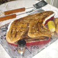 The Man Loves Steak Cake. Cake was also a choice for a Grooms cake.