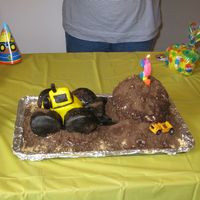 Trucks! My grandson loves trucks, any kind. I made the truck and dirt mound out of cake and covered the truck in fondant and the dirt with crushed...