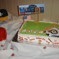 Okland A's This was actually part of a wedding cake display. The bride and groom love baseball and got engaged at the A's game so wanted this to...