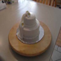 Mini Cake With Drape And Callas Mini Cake for practice, buttercream with fondant drape and gumpaste Callas