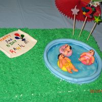 Pool Party I made this cake for my son's 2nd B'day.