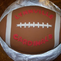 Football I made this cake for the end of season party for my son's football team. It is the first time I've done a fondant cake and...