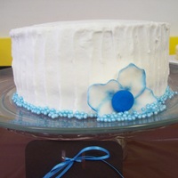 Blue And White Bridal Shower This is the cake that was the center piece for my sister's bridal shower dessert table. It is an 8" white cake with strawberry...