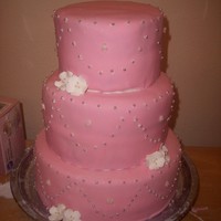 Pink Princess Cake This was a cute princess cake I did for a girl, her mom put a cute sparkly tiara at the top later. I use fondant, edible pearl beads and...