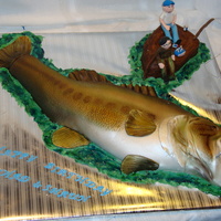 Bass Fish N Fishermen Large mouth bass,covered in fondant and air brushed~=)