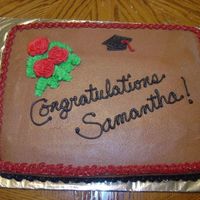 Graduation Cake Marble cake with hot fudge buttercream icing for my niece's graduation.