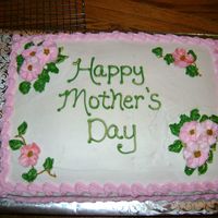 Happy Mother's Day! This is a white cake with strawberry filling and all buttercream.