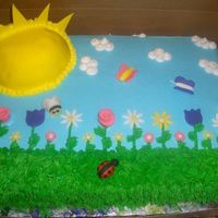 Summer Sheet Cake This cake was made for an end of the year party for school. The teacher was retiring.
