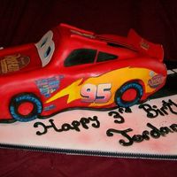 Lightning Mc Queen This had to feed 50 guests and was a challenge as most of my car cakes feed 15-20.