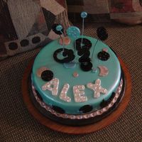 Fondant Birthday Cake Paint with Air Brush.