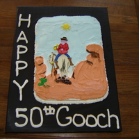 Drunk Cowboy 1/2 sheet cake bc icing fondant accents/decor. The face is cut out the rest is done by hand.....was lotsa fun! TFL