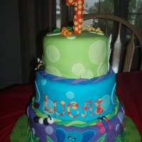 Safari Friends 1St Birthday Cake I made this "Safari Friends" birthday cake to match the partyware for the party. The turtle cake was a small "smash"...