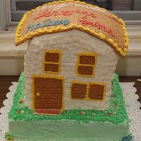 Housewarming House Almond pound cake & Lemon pound cake with buttercream & graham cracker roof.