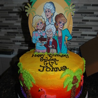 Golden Girl's Bday Cake This cake was for a friends sister. She was turning 30 and they were having a Golden Girl theme party for her. Red velvet cake with cream...