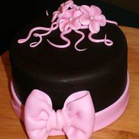 Birthday Cake I was asked to make a small cake to celebrate a birthday. I knew nothing about the lady so this is what I did. My first fondant bow and my...