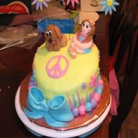 Birthday Cake For 15 Year Old Niece Vanilla cake with strawberry cream cheese filling & strawberry flavored MMFcharacters fondant/gumpaste (little girl based on one of...