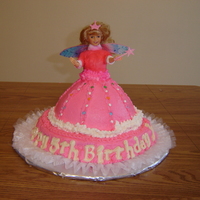 Fairy Princess Cerry chip cake with B/C. Wings are rice paper w/ edible ink.