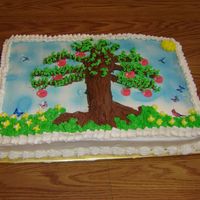 Williams Family Reunion Family reunion cake. Apples on tree have family surnames.